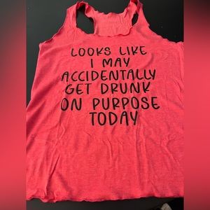 Coral funny tank top size small